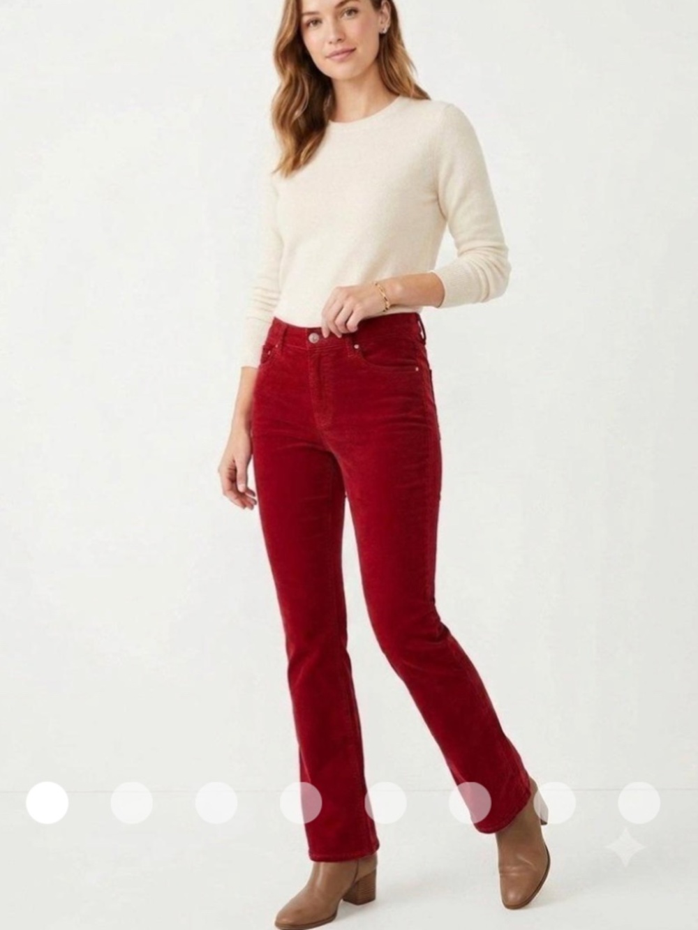 Kut From The Cloth Karen Baby Bootcut Red Corduroy Pants Size 10